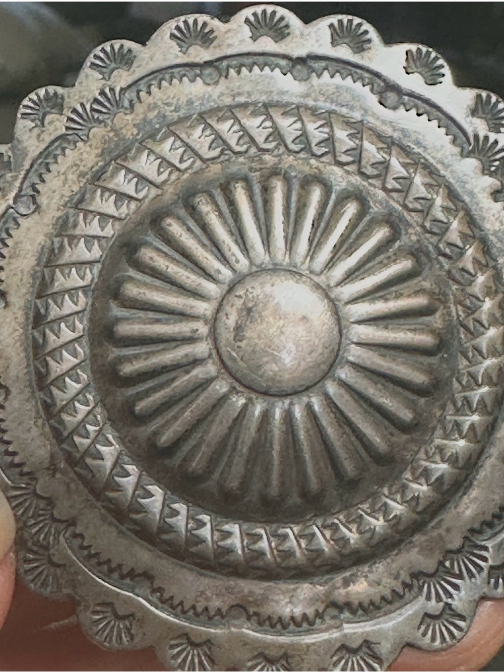 DUANE HOPPER STERLING REPOUSSE CONCHO BUCKLE AND BELT From BUFFALO DANCER STUDIO - Picture 6 of 9
